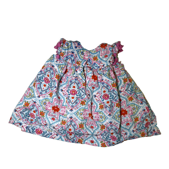 Bonnie Jean Dress Girls 3T Pink Floral Boho Tassel Sleeve Summer Cotton Casual - Picture 3 of 4